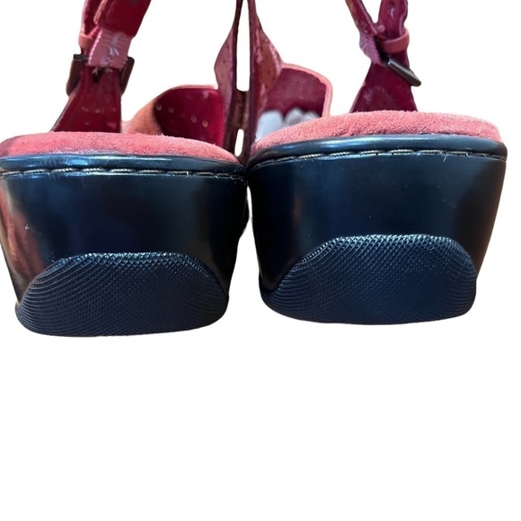 SoftWalk Red Leather Laser Perforated Slingback Mules Sz 12 - Picture 5 of 11